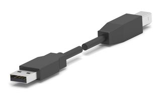 TE CONNECTIVITY - AMP 1487594-2 USB Cable, Type A Plug to Type B Plug, 250 mm, 9.84 ", USB 2.0, Black