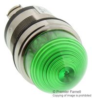 DIALIGHT 556-3605-304F LED Panel Mount Indicator, Watertight, Green, 125 VAC, 25.4 mm, 9.5 mA, 700 foot lambert, IP66