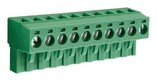 CAMDENBOSS CTBP9208/10 Pluggable Terminal Block, 5.08 mm, 10 Positions, 28 AWG, 14 AWG, 1.5 mm², Clamp