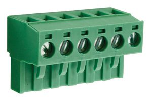CAMDENBOSS CTBP9208/6 Pluggable Terminal Block, 5.08 mm, 6 Positions, 28 AWG, 14 AWG, 1.5 mm², Clamp