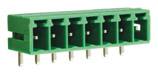 CAMDENBOSS CTBP93HE/7 Terminal Block, Closed Ended, Header, 3.81 mm, 7 Positions, Through Hole Right Angle