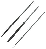 MULTICOMP PRO MP012480 Needle File Set, 0.11" x 6.3", 3 Pieces of Flat, Round & Half Round Swiss Style Needle Files