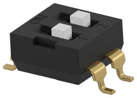 ALCOSWITCH - TE CONNECTIVITY ADEN02STU04 Interruptor DIP / SIP, Siguiente Generación, 2 Circuitos, Deslizador Levantado, Surface Mount, SPST