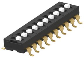 ALCOSWITCH - TE CONNECTIVITY ADEN10STU04 DIP / SIP Switch, Next Generation, 10 Circuits, Raised Slide, Surface Mount, SPST, 24 V, 25 mA