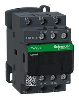 SCHNEIDER ELECTRIC LC1D18T7 Contactor, LC1D, 18 A, DIN Rail, Panel, 690 VAC, 3PST-NO, 3 Pole, 10 kW
