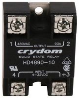SENSATA/CRYDOM HD4890-10 Solid State Relay, 90 A, 530 VAC, Panel Mount, Screw, Random Turn On