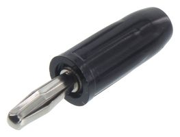 TENMA SPC15427 Banana Test Connector, Plug, Cable Mount, Nickel Plated Contacts, Black