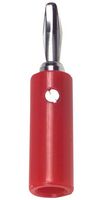 TENMA SPC15432 Banana Test Connector, Plug, Cable Mount, Nickel Plated Contacts, Red