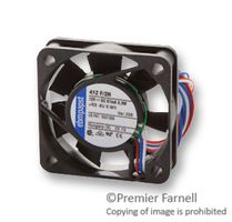EBM-PAPST 412F/2H-038 DC Axial Fan, 12 V, Square, 40 mm, 10 mm, Sintec Bearing, 5.3 CFM