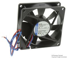 EBM-PAPST 8412NU DC Axial Fan, 12 V, Square, 80 mm, 25 mm, Ball Bearing, 40.6 CFM