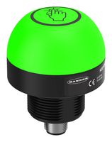 BANNER ENGINEERING K50PTAMGRY3Q Touch Button Switch, Momentary, Normally Open, 12 to 30 VDC, Multicolor, IP67/IP69K, K50 Pro Series