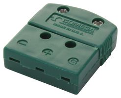 OMEGA MTP-KI-F Thermocouple Connector, Miniature, Green, MTP Series, Three Prong, Flat Pin, Type K, Socket