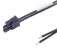 MOLEX 224095-1023 Cable Assembly, Mini-Fit Versa Receptacle to Free End, 2 Positions, 4.2 mm, 2 Row, 300 mm, 11.8 "