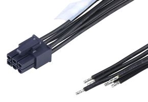 MOLEX 224095-1062 Cable Assembly, Mini-Fit Versa Receptacle to Free End, 6 Positions, 4.2 mm, 2 Row, 150 mm, 5.9 "