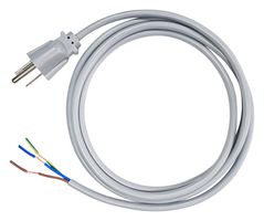MULTICOMP PRO MC-166-DC Mains Power Cord, NEMA 5-15P to Free End, 1.83 m, 10 A, 125 V, Gray