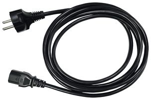 MULTICOMP PRO MC-479-DC Mains Power Cord, CEE 7/7 Plug to IEC 320 C13, 2.6 m, 16 A, 250 VAC, Black