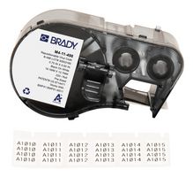 BRADY M4-11-498 Label, Thermal Transfer Printable, 12.7 mm, 19.05 mm, Vinyl Cloth, Black on White