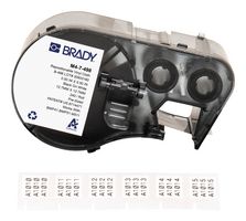 BRADY M4-7-498 Label, Thermal Transfer Printable, 12.7 mm, 12.7 mm, Vinyl Cloth, Black on White