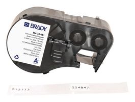BRADY M4-74-461 Label, Thermal Transfer Printable, 12.7 mm, 55.88 mm, Polyester, Black on White, Transparent