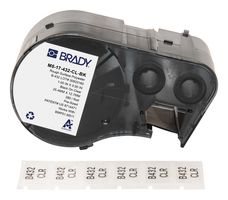 BRADY M5-17-432-CL-BK Label, Thermal Transfer Printable, 12.7 mm, 25.4 mm, Polyester, Black on Transparent