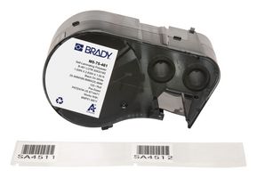 BRADY M5-75-461 Label, Thermal Transfer Printable, 25.4 mm, 66.68 mm, Polyester, Black on White, Transparent
