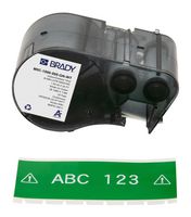 BRADY M5C-1500-595-GN-WT Label Printer Tape, Adhesive, White on Green, 25' x 1.5", Vinyl