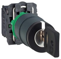 SCHNEIDER ELECTRIC XB5AG03 Keylock Switch, Maintained, DPST-NO, Harmony XB5 Series, 3 Position, Screw Clamp, 6 A