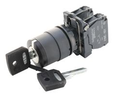 SCHNEIDER ELECTRIC XB5AG33 Keylock Switch, DPST-NO, Harmony XB5 Series, 3 Position, Screw Clamp, 6 A