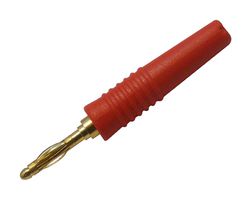 MULTICOMP 25.205.1 Banana Test Connector, 2mm, Plug, In Line Mount, 10 A, 60 V, Gold Plated Contacts, Red