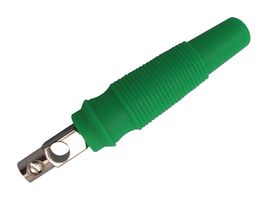 MULTICOMP 25.412.4 Banana Test Connector, 4mm, Plug, Cable Mount, 24 A, Nickel Plated Contacts, Green