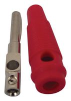 MULTICOMP 25.412.1 Banana Test Connector, 4mm, Plug, Cable Mount, 24 A, Nickel Plated Contacts, Red