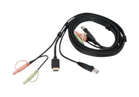 IOGEAR G2L802U Computer Cable, HDMI, USB B, 2 x 3.5mm Audio, HDMI, USB A, 2 x 3.5mm Audio, 6 ft, 1.82 m