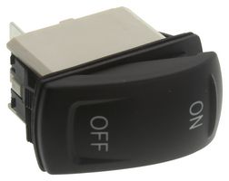 APEM KR315AKPXD22N01XX02 Rocker Switch, On-Off, SPST, Illuminated, Panel Mount, Black, KR Series
