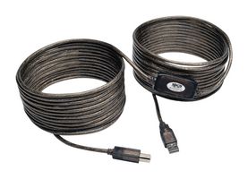 EATON TRIPP LITE U042-050 USB Cable, USB Type A Plug, USB Type B Plug, 15.24 m, 50 ft, USB 2.0, Black