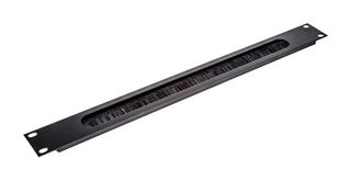 PENN ELCOM R1268/1UK-PBS Rack Panel, Cable Access Slot, Brushes, Aluminum, Black, 1U, 19" W x 1.72" H