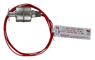 DWYER F7-SS2 Level Switch, Vertical, 1.5 A, 200V, 450 PSI, 316 SS, 22 AWG, 1/8" MNPT, 149°C