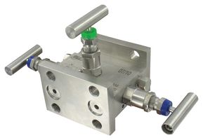 DWYER BBV-1D DOUBLE FLANGED 3-VALVE BLOCK MANIFOLD, 316SS ROHS COMPLIANT: YES