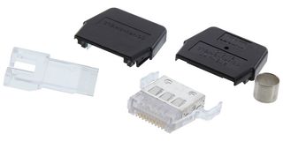 STEWART CONNECTOR SS-311010-26 Modular Connector, Compu-Shield, RJ50 Plug, 1 x 1 (Port), 10P10C, Cable Mount
