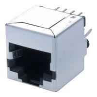 STEWART CONNECTOR SS65100-024F Modular Connector, RJ45 Jack, 1 x 1 (Port), 8P8C, Through Hole Mount
