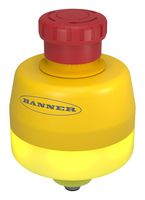 BANNER ENGINEERING SSA-EB1PLYR-0DECQ8R Emergency Stop Switch, DPST-NC, Twist Release, M12 (Euro) Connector, 100 mA, 24 V
