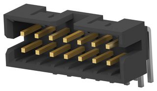 TE CONNECTIVITY 2-2842248-0 Pin Header, Board-to-Board, 2 mm, 2 Rows, 20 Contacts, Through Hole Right Angle, AMPMODU Series