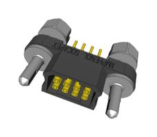 AMPHENOL SOCAPEX MHDAS2F008YDE10 PCB Receptacle, Board-to-Board, 1.27 mm, 2 Rows, 8 Contacts, Through Hole Mount