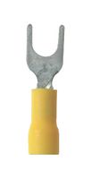 PANDUIT PV22-6F-MYY Fork / Spade Tongue Terminal, Pan-Term PV-F Series, 26AWG to 22AWG, M3.5, #6, Vinyl