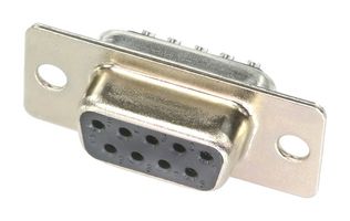 AMPHENOL CABLES ON DEMAND CN-DSUB9SKT00-000 D Sub Connector, Standard, Receptacle, 9 Contacts, DE, Solder Cup