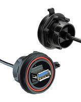 BULGIN LIMITED PX0843/A3 USB Cable, Sealed Type A Receptacle to 10 Position Crimp Header, 125 mm, 4.9 ", USB 3.0, Black