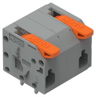 WAGO 2601-1502 Wire-To-Board Terminal Block, 11.5 mm, 2 Positions, 26 AWG, 14 AWG, 1.5 mm², Push In Lock