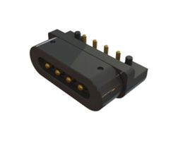 EDAC 685F0422350125E Magnetic Connector, 4 Contacts, Plug, Right Angle, 2.2 mm, 2 A, Black