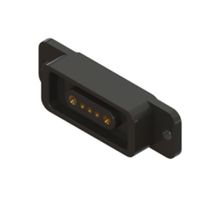 EDAC 686K0551210113E Magnetic Connector, 5 Contacts, Receptacle, Straight, 5 A, Black