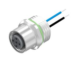 AMPHENOL CONEC 43-01000 Sensor Cable, M12 Receptacle, Free End, 4 Positions, 500 mm, 19.7 "