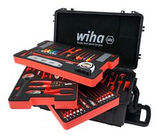 WIHA 92100 Mobile Tool Kit, Premium, Nut Setter, Voltage Tester, Pliers Wrench, Cutters & Case, 194 Piece